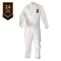 KleenGuard A20 Breathable Particle Protection Coveralls, Zip Front, Elastic Back, Wrists, Ankles, Large, White, 24/Carton (49103)