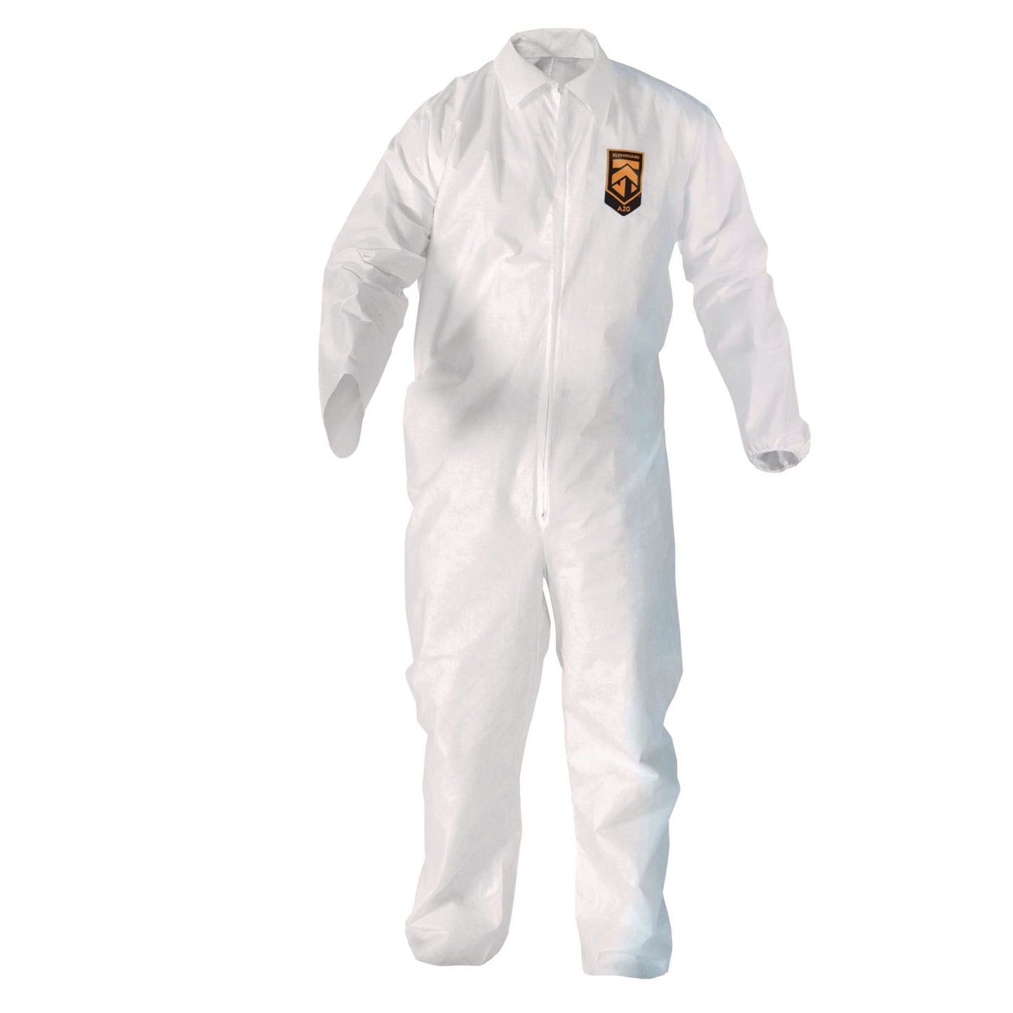 KleenGuard A20 Breathable Particle Protection Coveralls, Zip Front, Elastic Back, Wrists, Ankles, Large, White, 24/Carton (49103)