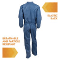 KleenGuard A20 Breathable Particle Protection Coveralls, Zip Front, Elastic Back, Wrists, Ankles, 3X-Large, Blue, 20/Carton (58506)