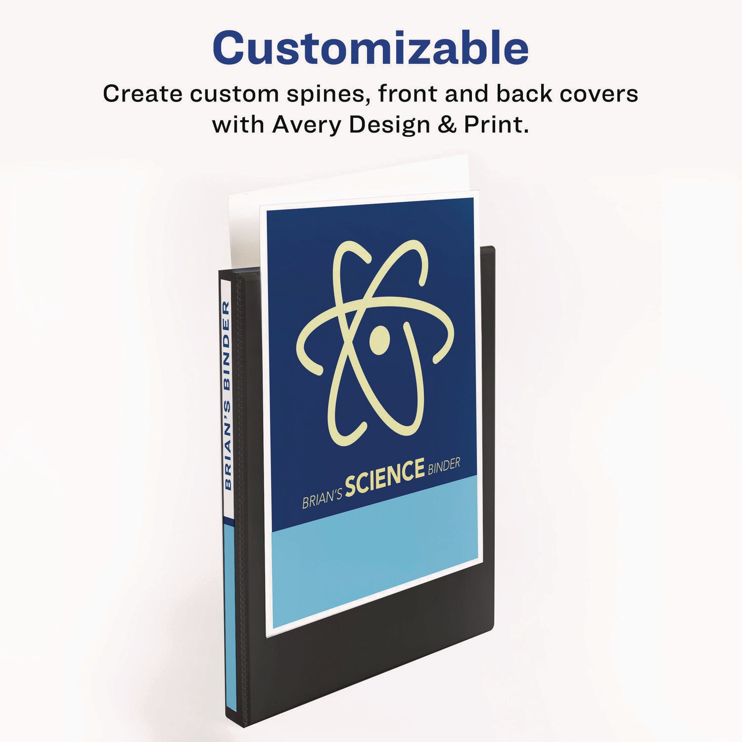 Avery Showcase Economy View Binders with Slant Rings, 3 Rings, 0.5" Capacity, 11 x 8.5, Black (19550)