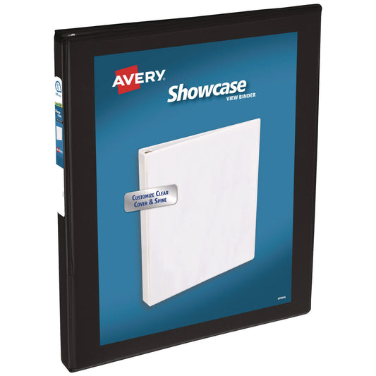 Avery Showcase Economy View Binders with Slant Rings, 3 Rings, 0.5" Capacity, 11 x 8.5, Black (19550)