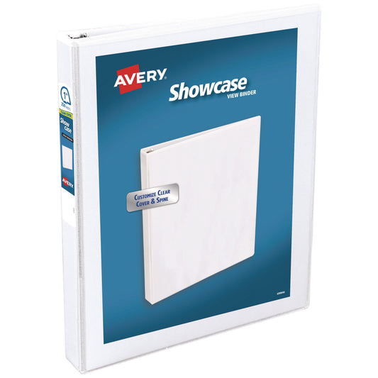 Avery Showcase Economy View Binders with Slant Rings, 3 Rings, 1" Capacity, 11 x 8.5, White (19601)