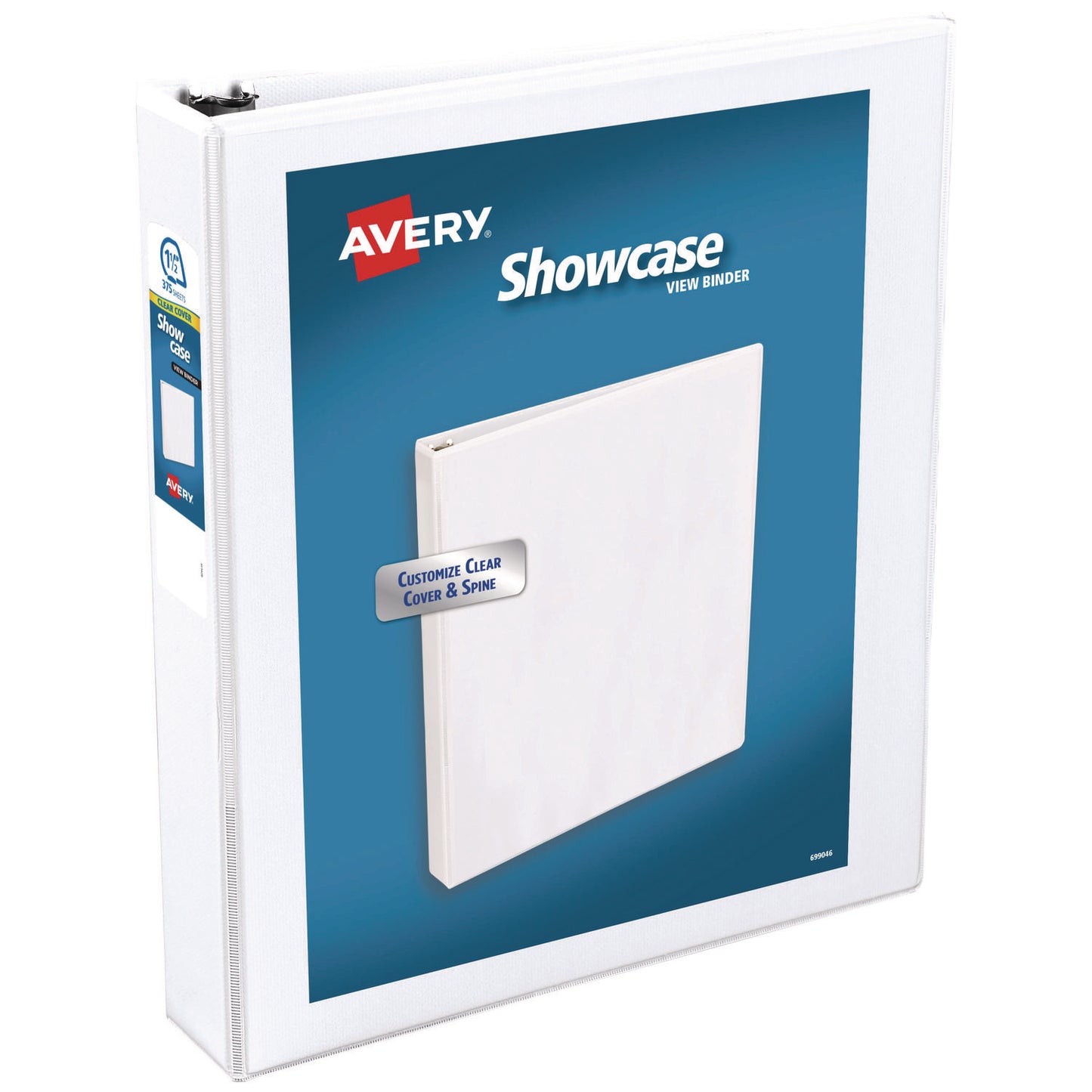 Avery Showcase Economy View Binders with Slant Rings, 3 Rings, 1.5" Capacity, 11 x 8.5, White (19651)