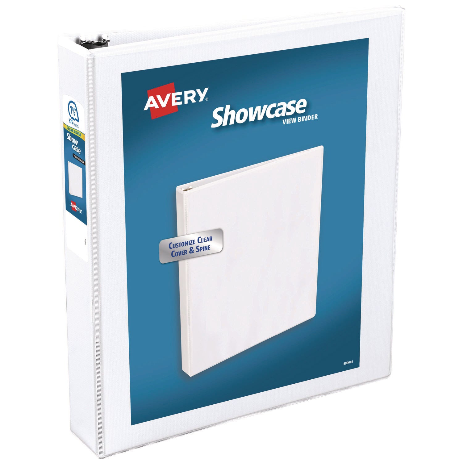 Avery Showcase Economy View Binders with Slant Rings, 3 Rings, 1.5" Capacity, 11 x 8.5, White (19651)