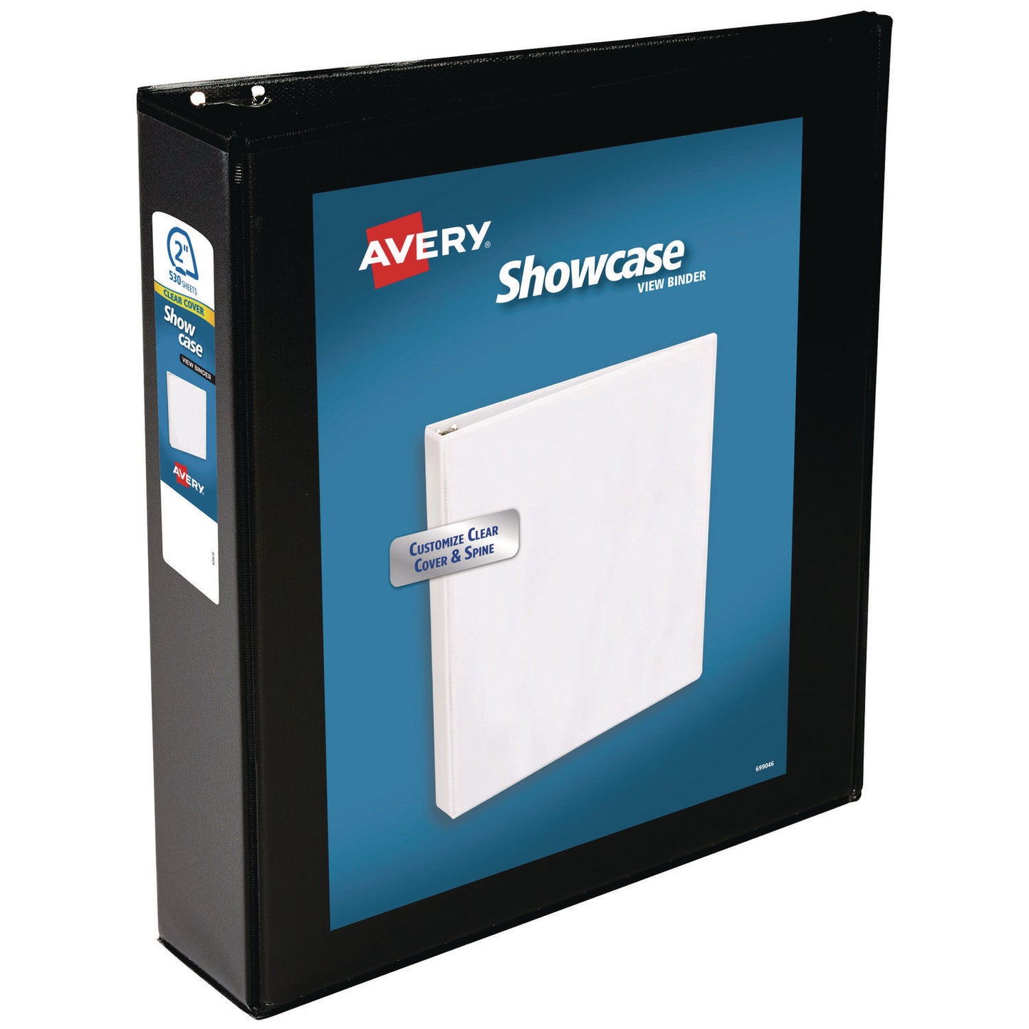 Avery Showcase Economy View Binders with Slant Rings, 3 Rings, 2" Capacity, 11 x 8.5, Black (19700)