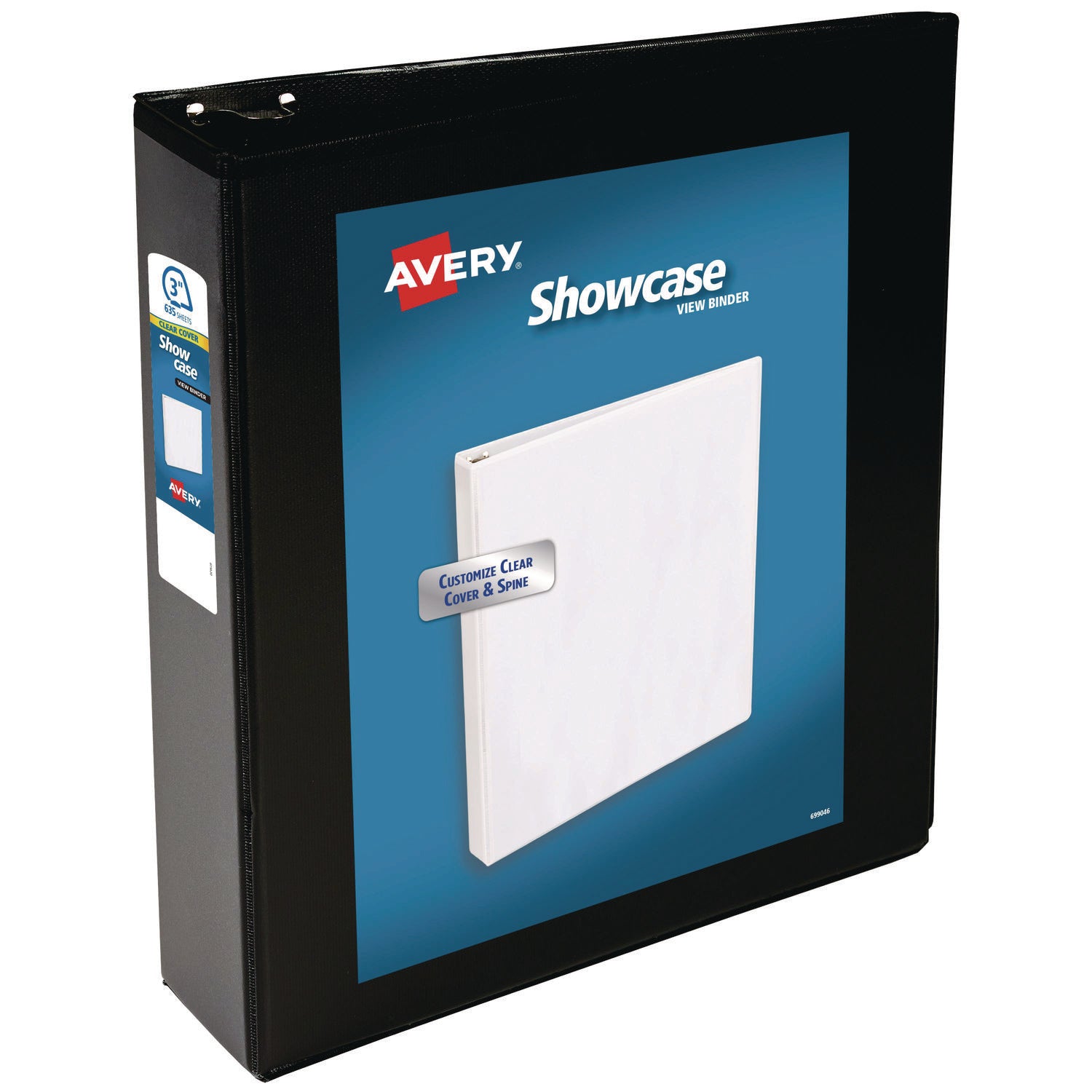 Avery Showcase Economy View Binders with Slant Rings, 3 Rings, 3" Capacity, 11 x 8.5, Black (19750)