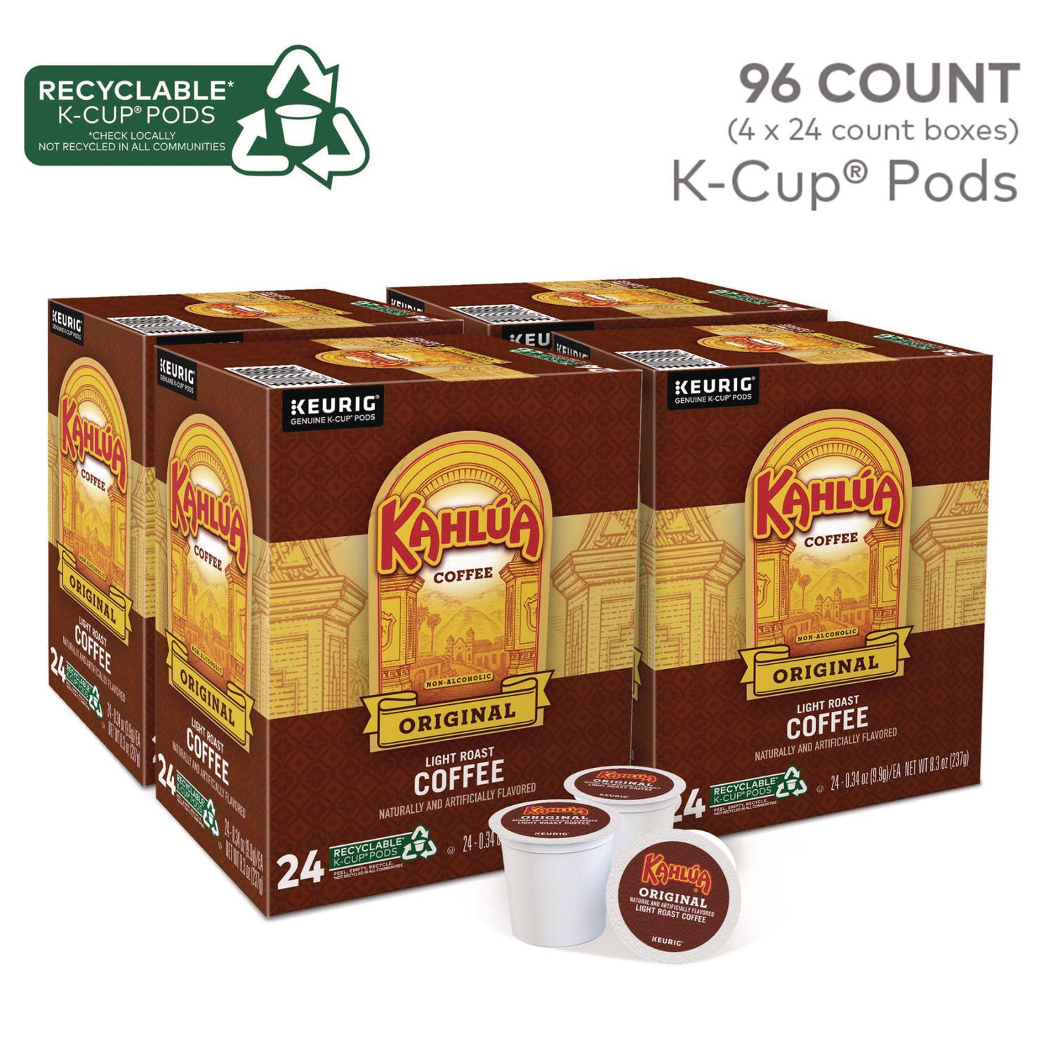 Kahla Kahlua Original K-Cups, 24/Box, 4 Box/Carton (PB4141CT)