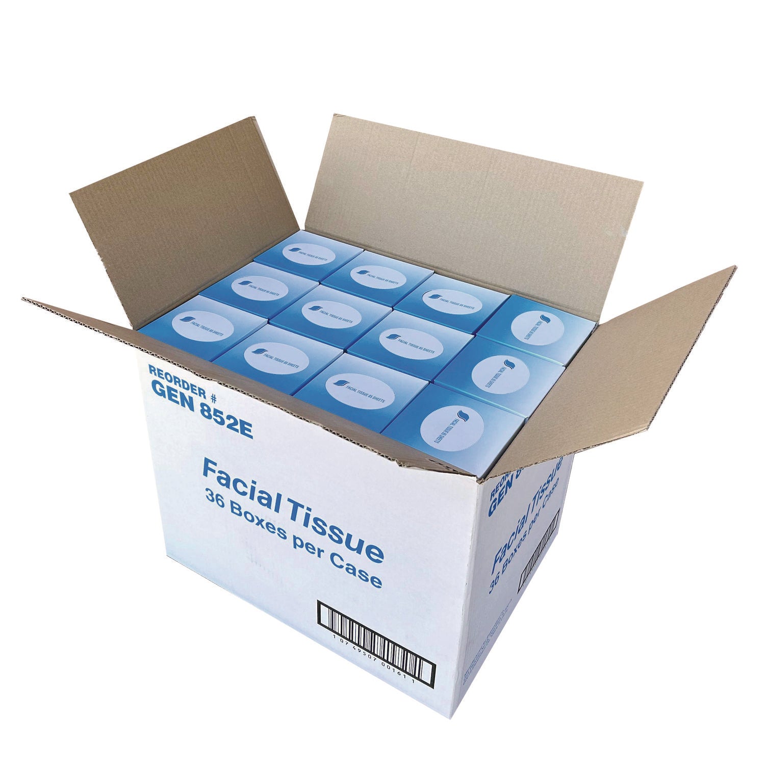 GEN Facial Tissue Cube Box, 2-Ply, White, 85 Sheets/Box, 36 Boxes/Carton (852E)