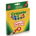 Crayola Jumbo Crayons, Assorted Colors, 8/Box (520389)