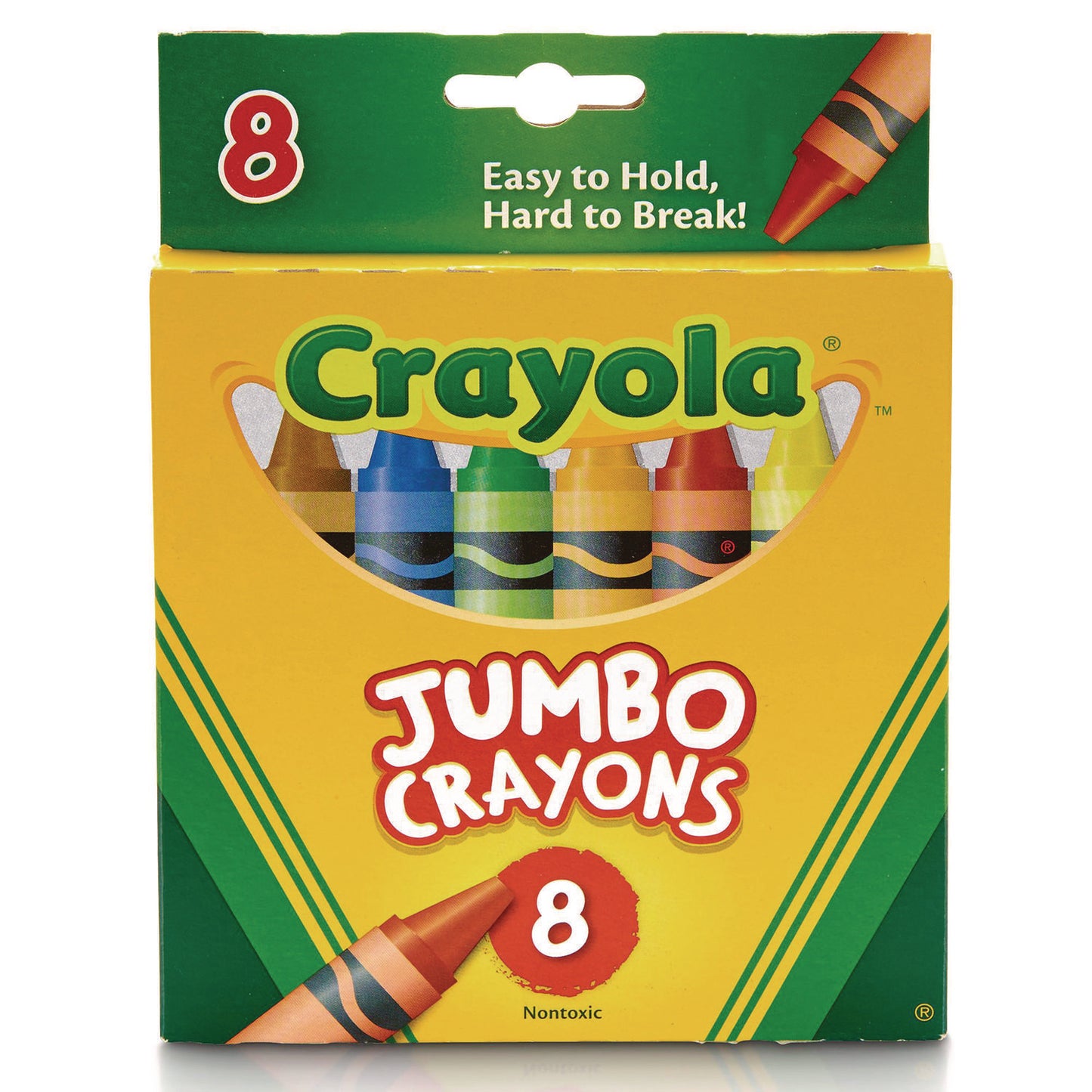 Crayola Jumbo Crayons, Assorted Colors, 8/Box (520389)