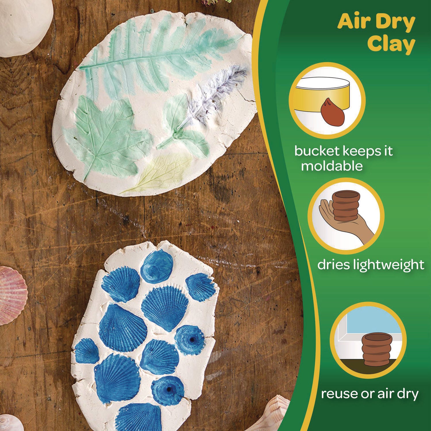 Crayola Air-Dry Clay,White,  2.5 lbs (575050)