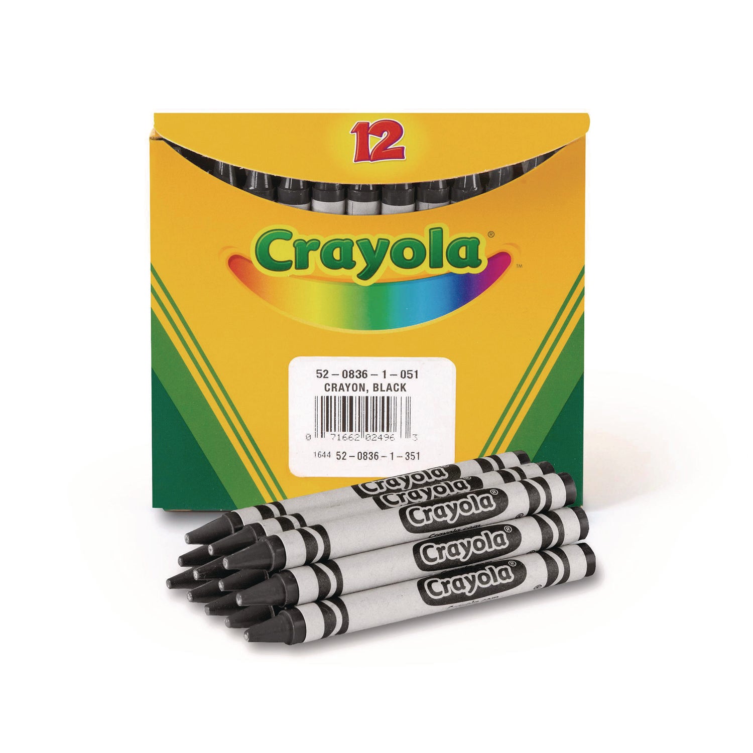 Crayola Bulk Crayons, Black, 12/Box (520836051)