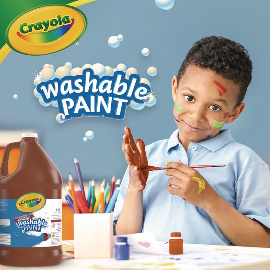 Crayola Washable Paint, Brown, 1 gal Bottle (542128007)