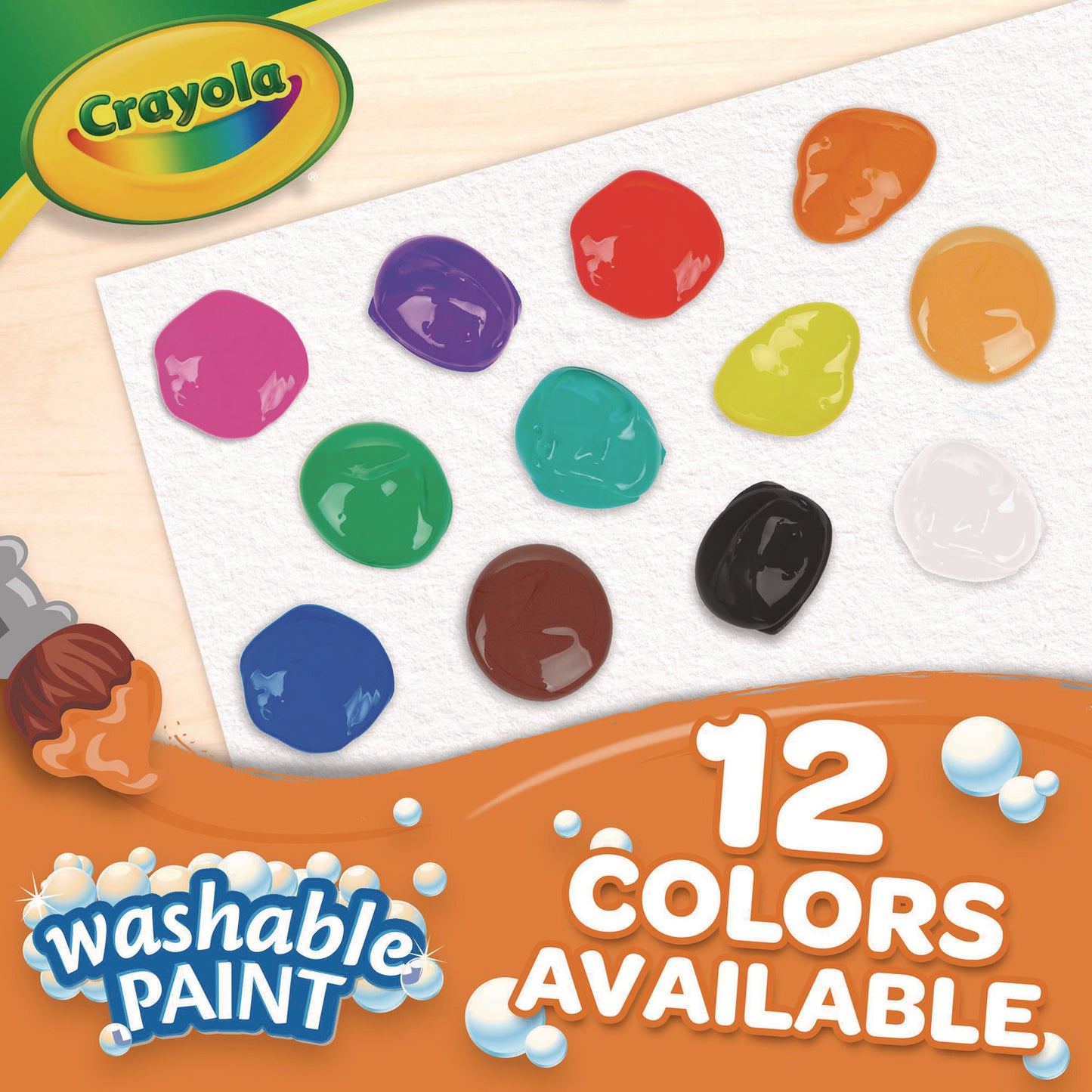 Crayola Washable Paint, Orange, 1 gal Bottle (542128036)