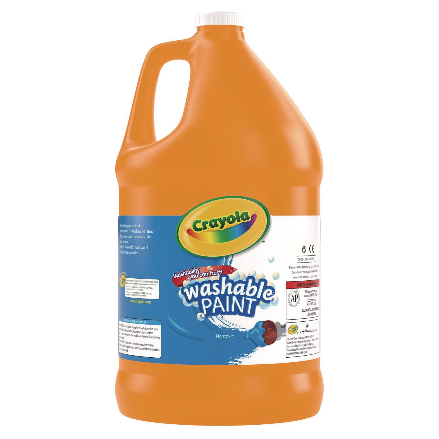 Crayola Washable Paint, Orange, 1 gal Bottle (542128036)