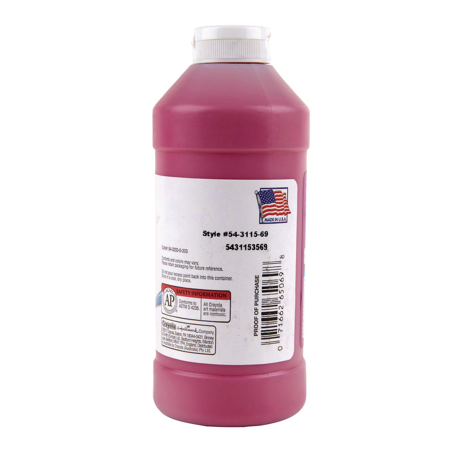Crayola Artista II Washable Tempera Paint, Magenta, 16 oz Bottle (543115069)