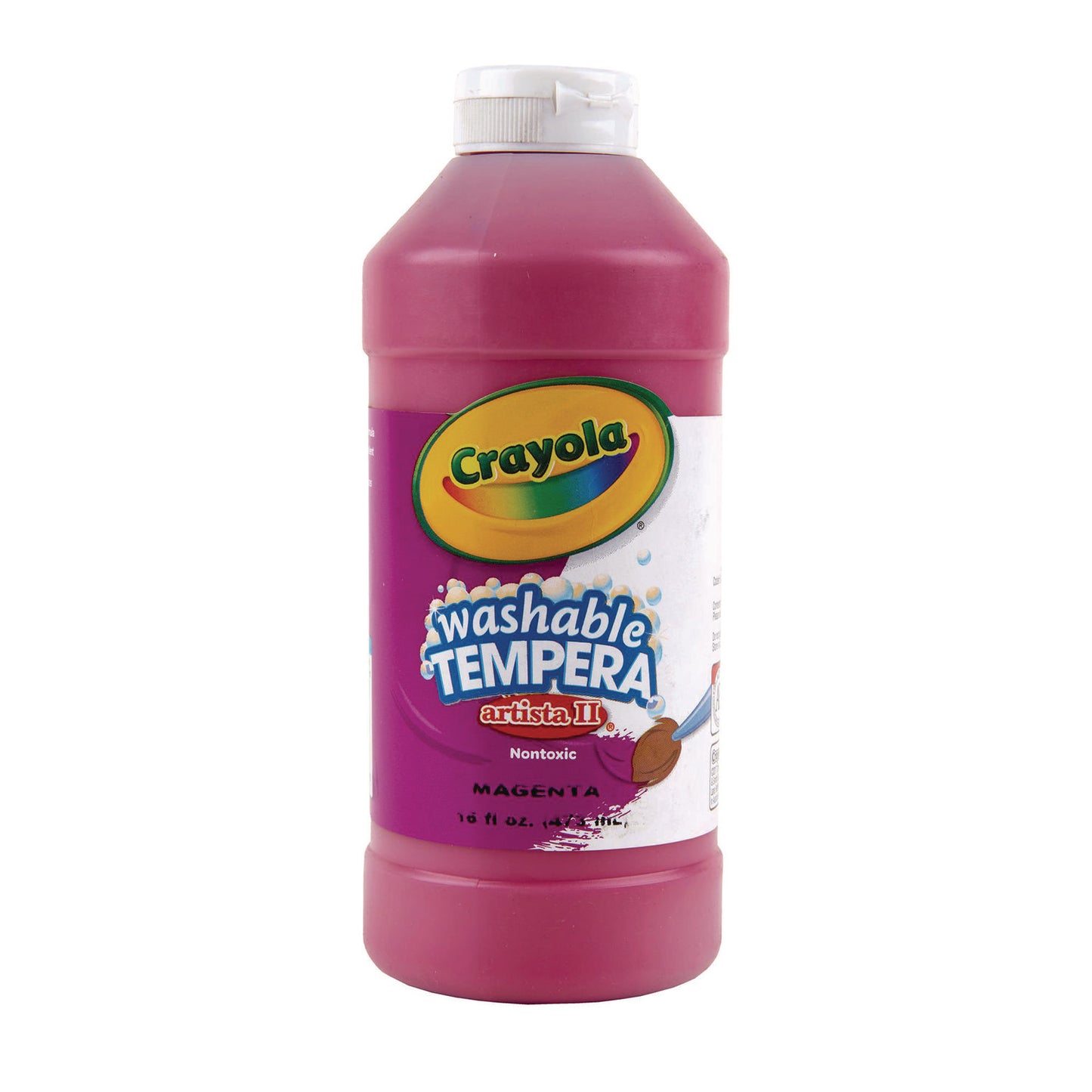 Crayola Artista II Washable Tempera Paint, Magenta, 16 oz Bottle (543115069)