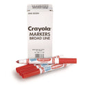 Crayola Broad Line Washable Markers, Broad Bullet Tip, Red, 12/Box (587800038)