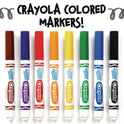 Crayola Broad Line Washable Markers, Broad Bullet Tip, Black, 12/Box (587800051)