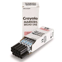 Crayola Broad Line Washable Markers, Broad Bullet Tip, Black, 12/Box (587800051)