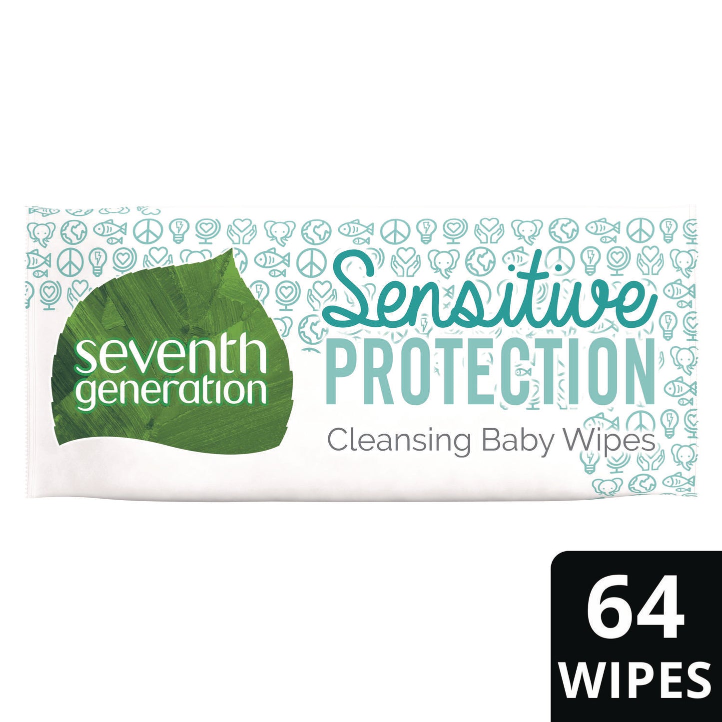 Seventh Generation Free and Clear Baby Wipes, 7 x 7, Unscented, White, 64/Flip-Top Pack (34208)