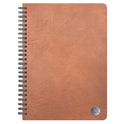 Blue Sky ASMBLD Faux Leather Wirebound Notebook, 1-Subject, Medium/College Rule, Tan Cover, (80) 8.5 x 5.75 Sheets (150538)