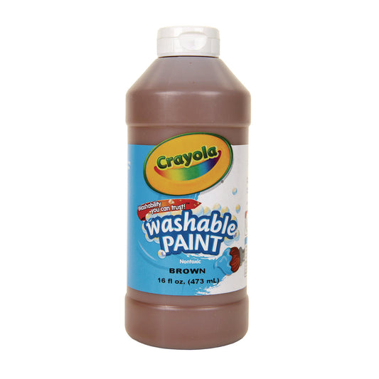 Crayola Washable Paint, Brown, 16 oz Bottle (542016007)