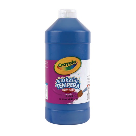 Crayola Artista II Washable Tempera Paint, Blue, 32 oz Bottle (543132042)