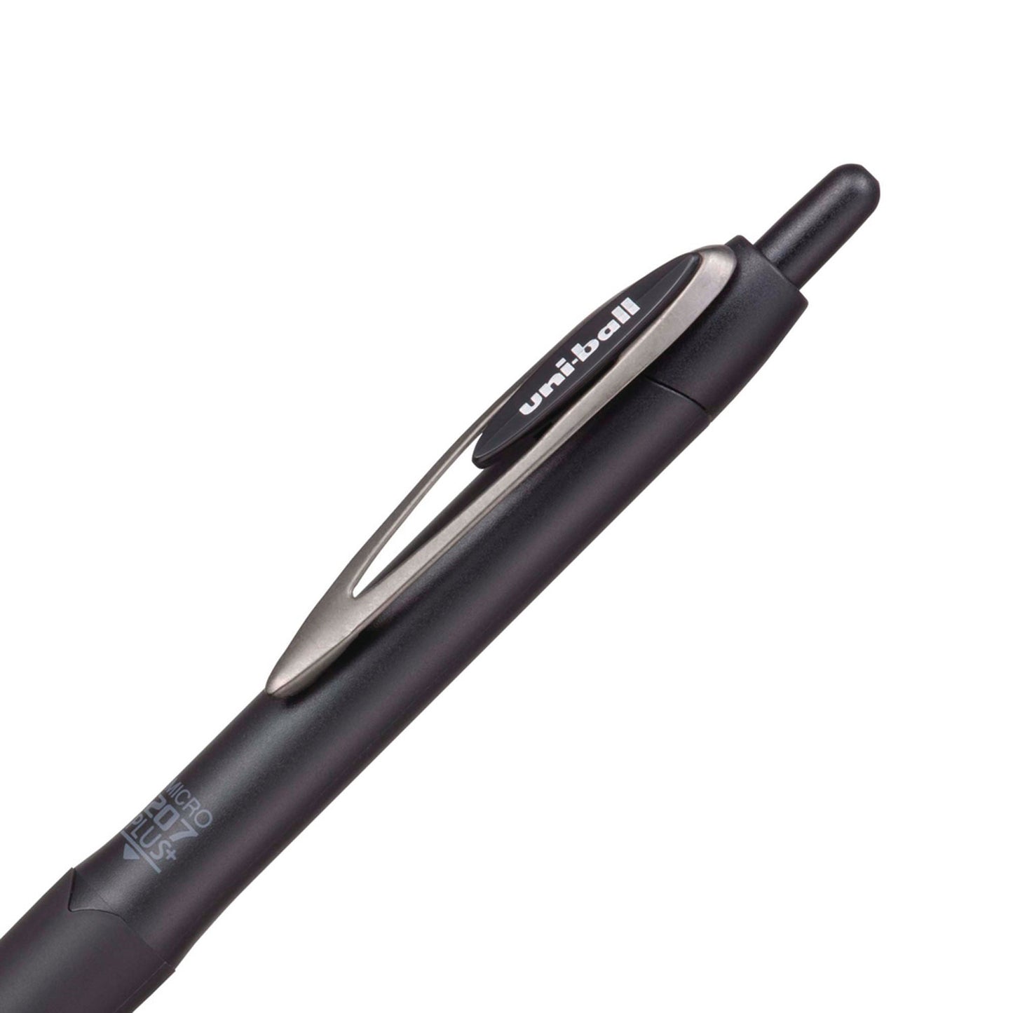 uni-ball 207 Plus+ Gel Pen, Retractable, Micro 0.5 mm, Black Ink, Black Barrel, Dozen (70606)