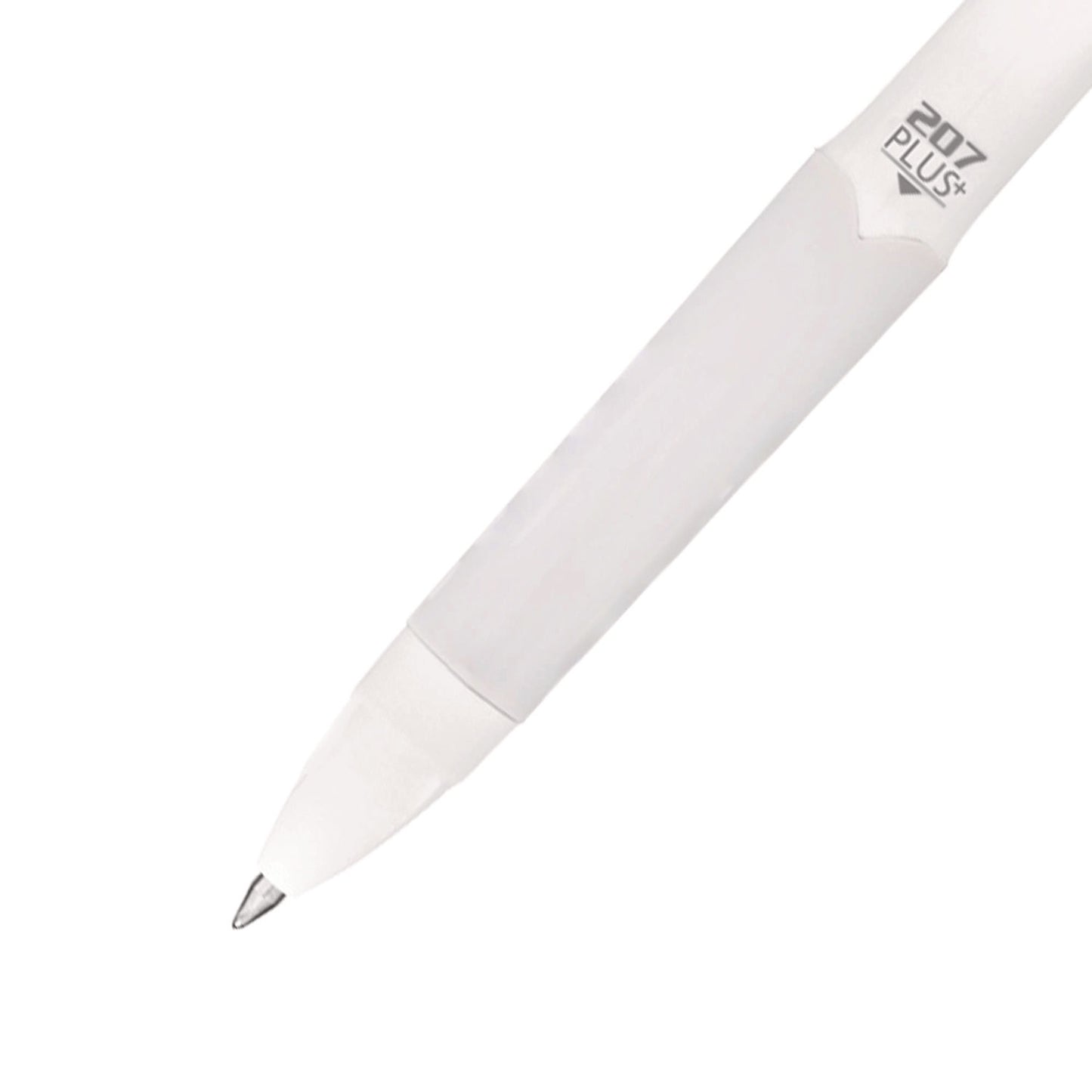 uni-ball 207 Plus+ Gel Pen, Retractable, Medium 0.7 mm, Black Ink, White Barrel, Dozen (70706)