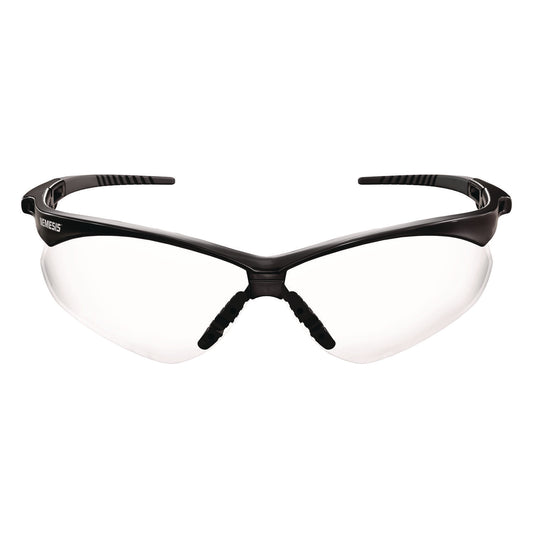 KleenGuard V30 Nemesis VL Safety Glasses, Black Frame, Clear Lens, 12/Carton (55401)