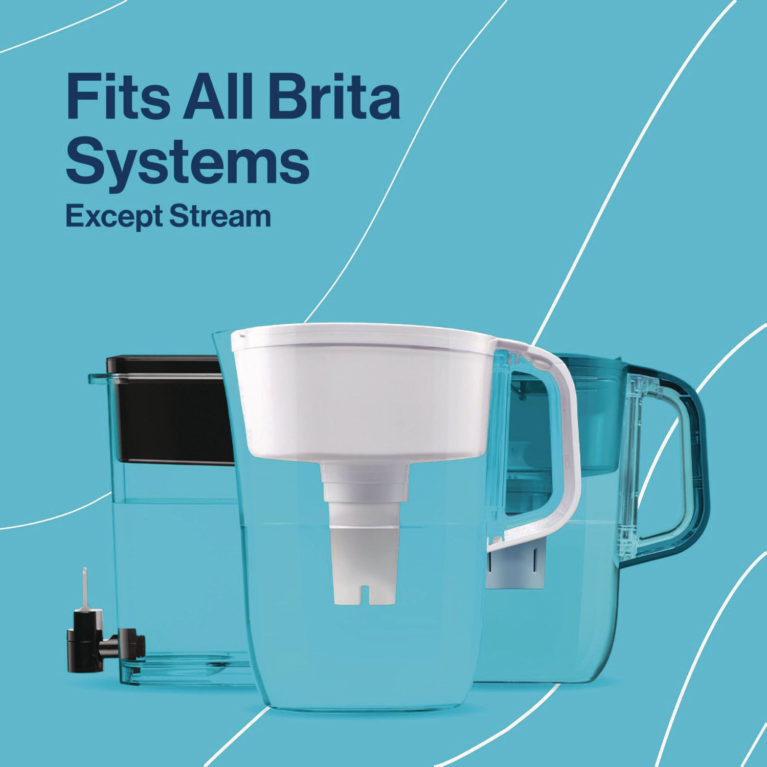Brita Small 6-Cup Water Filter Pitcher with 1 Standard Filter, Clear, 2/Carton (36089)