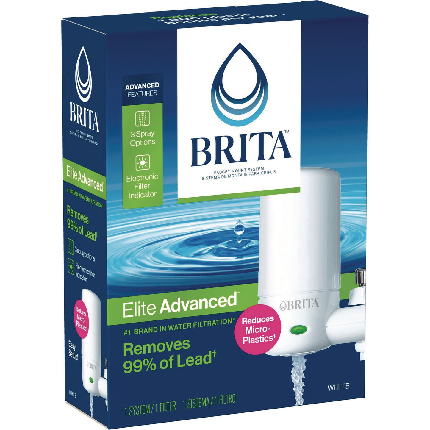 Brita Water Faucet Mount Filtration System, White (42201)