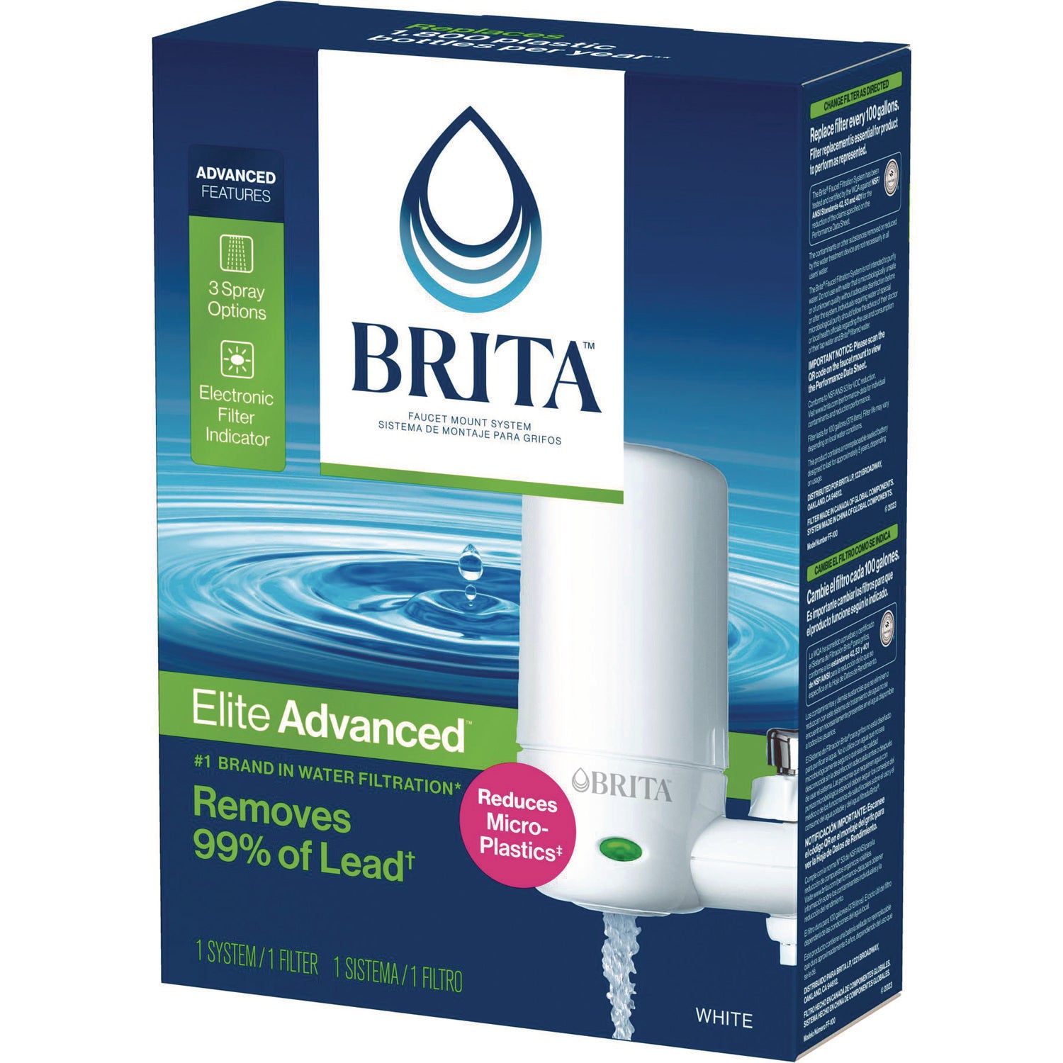 Brita Water Faucet Mount Filtration System, White (42201)