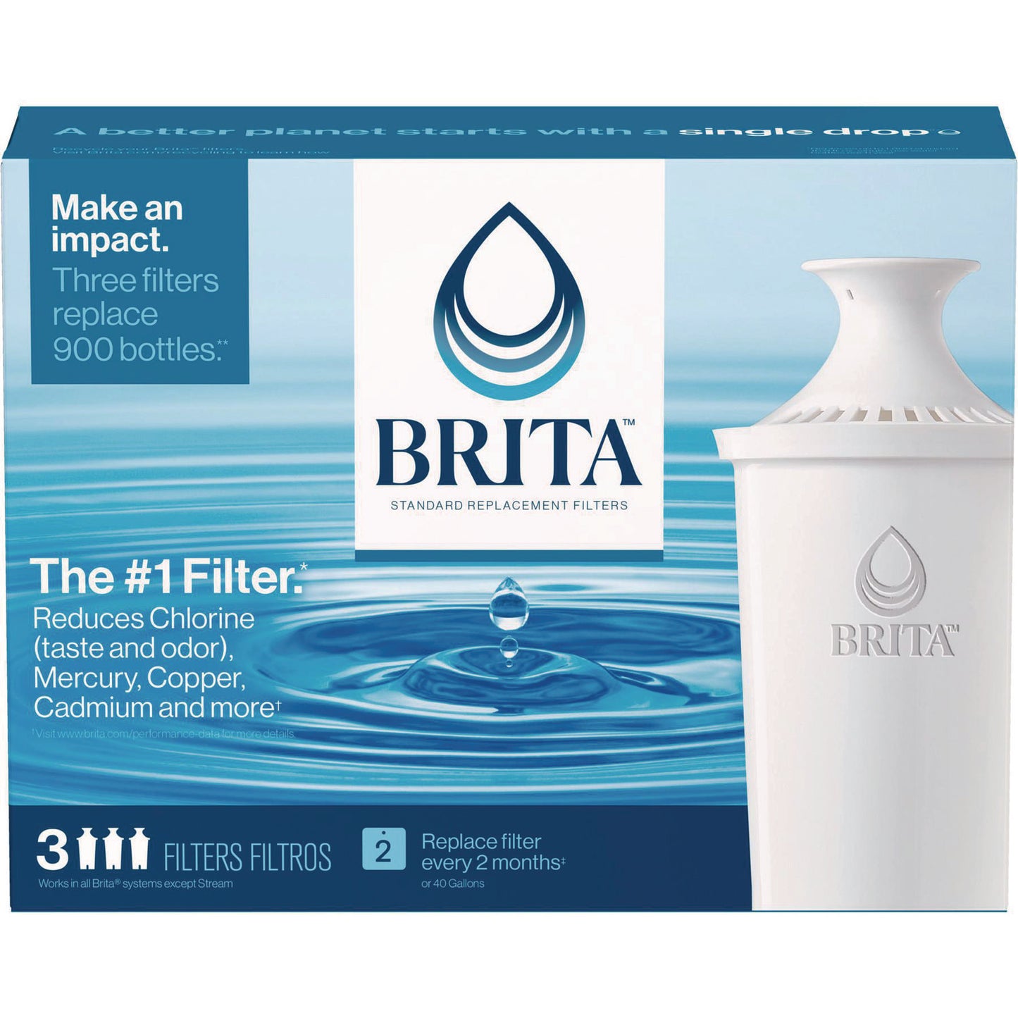 Brita Replacement Water Filter for Pitchers, 3/Pack (35503)