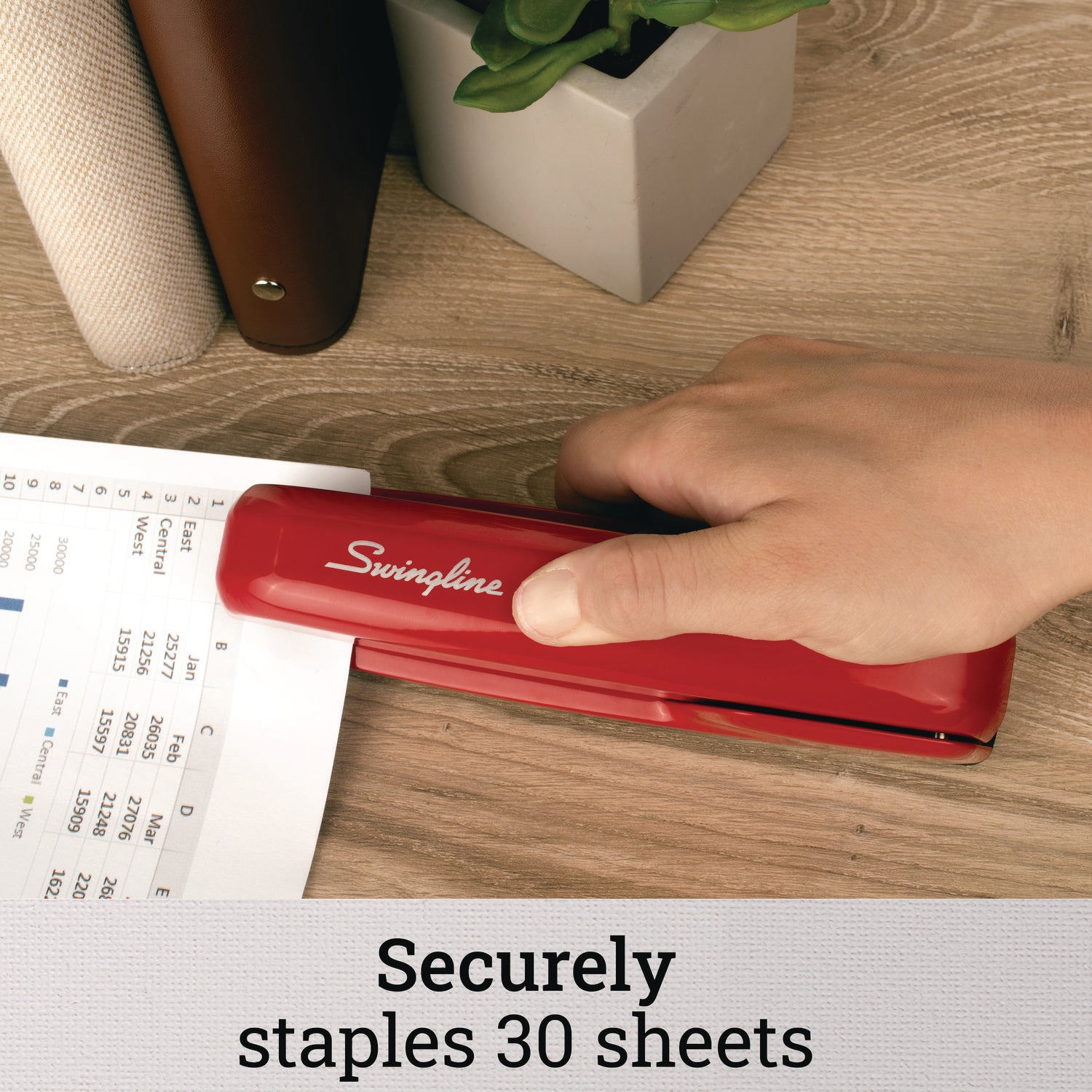 Swingline 747 Business Full Strip Desk Stapler, 30-Sheet Capacity, Rio Red (74736)