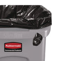 Rubbermaid Commercial Slim Jim Waste Container with Handles, 16 gal, Plastic, Light Gray (1971258)