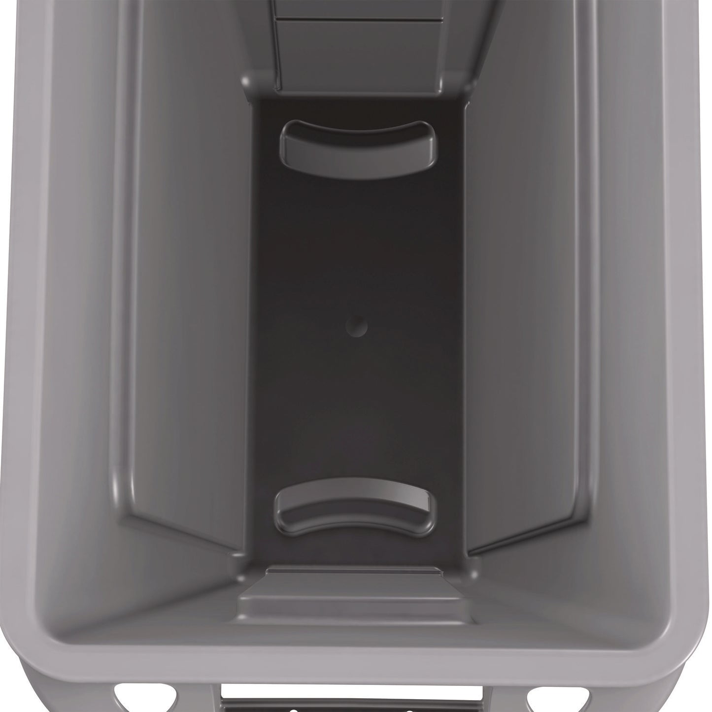 Rubbermaid Commercial Slim Jim Waste Container with Handles, 16 gal, Plastic, Light Gray (1971258)