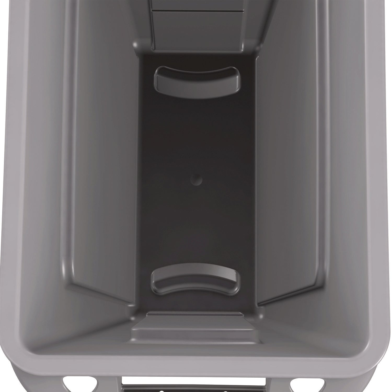 Rubbermaid Commercial Slim Jim Waste Container with Handles, 16 gal, Plastic, Light Gray (1971258)