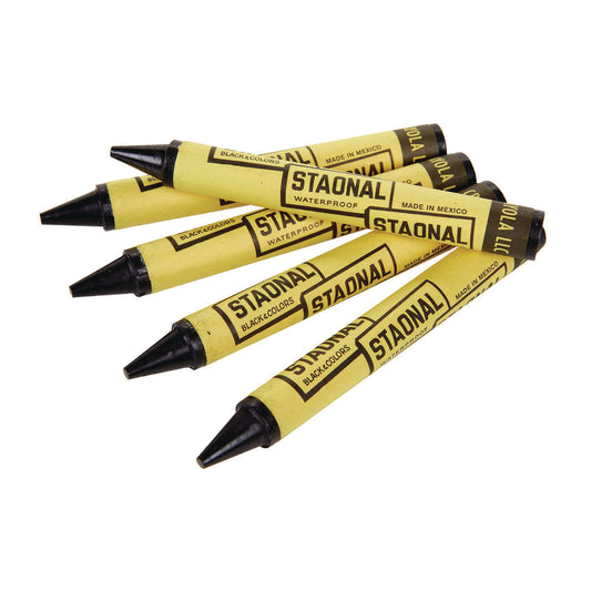 Crayola Staonal Marking Crayons, Black, 8/Box (5200023051)