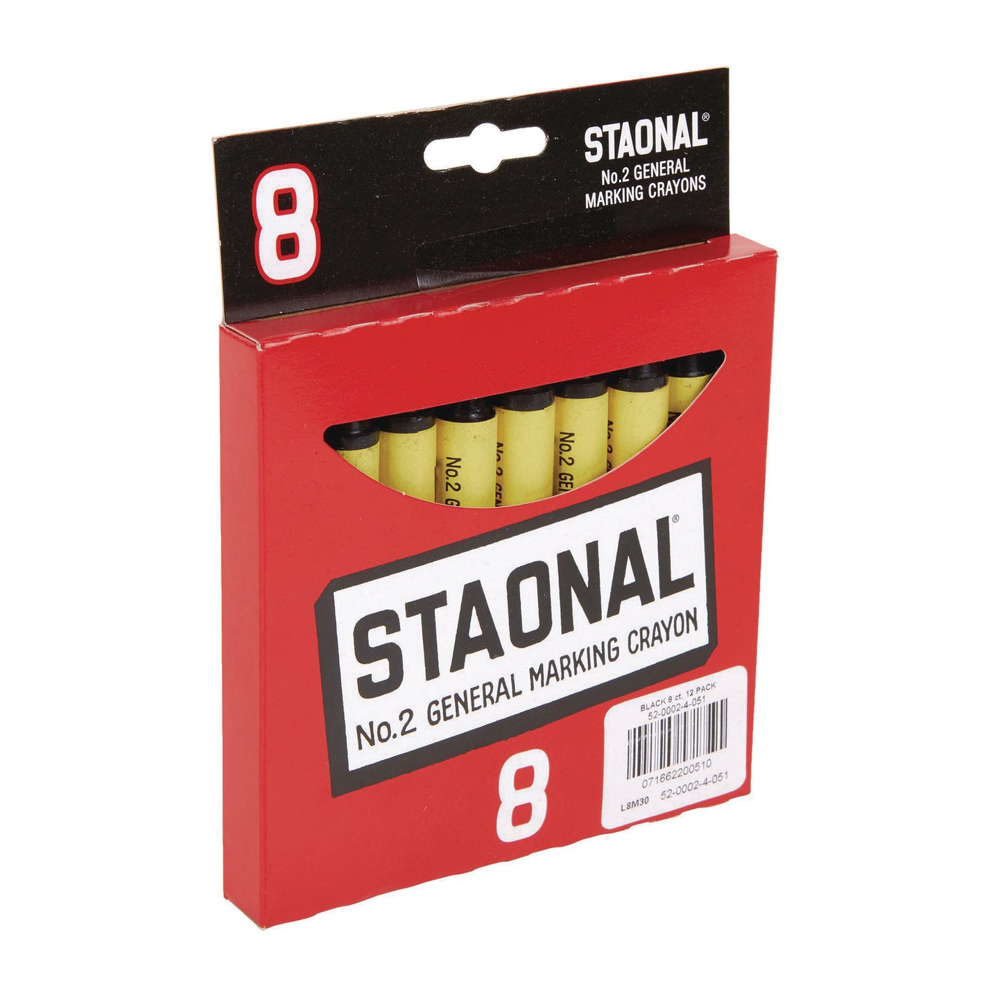 Crayola Staonal Marking Crayons, Black, 8/Box (5200023051)