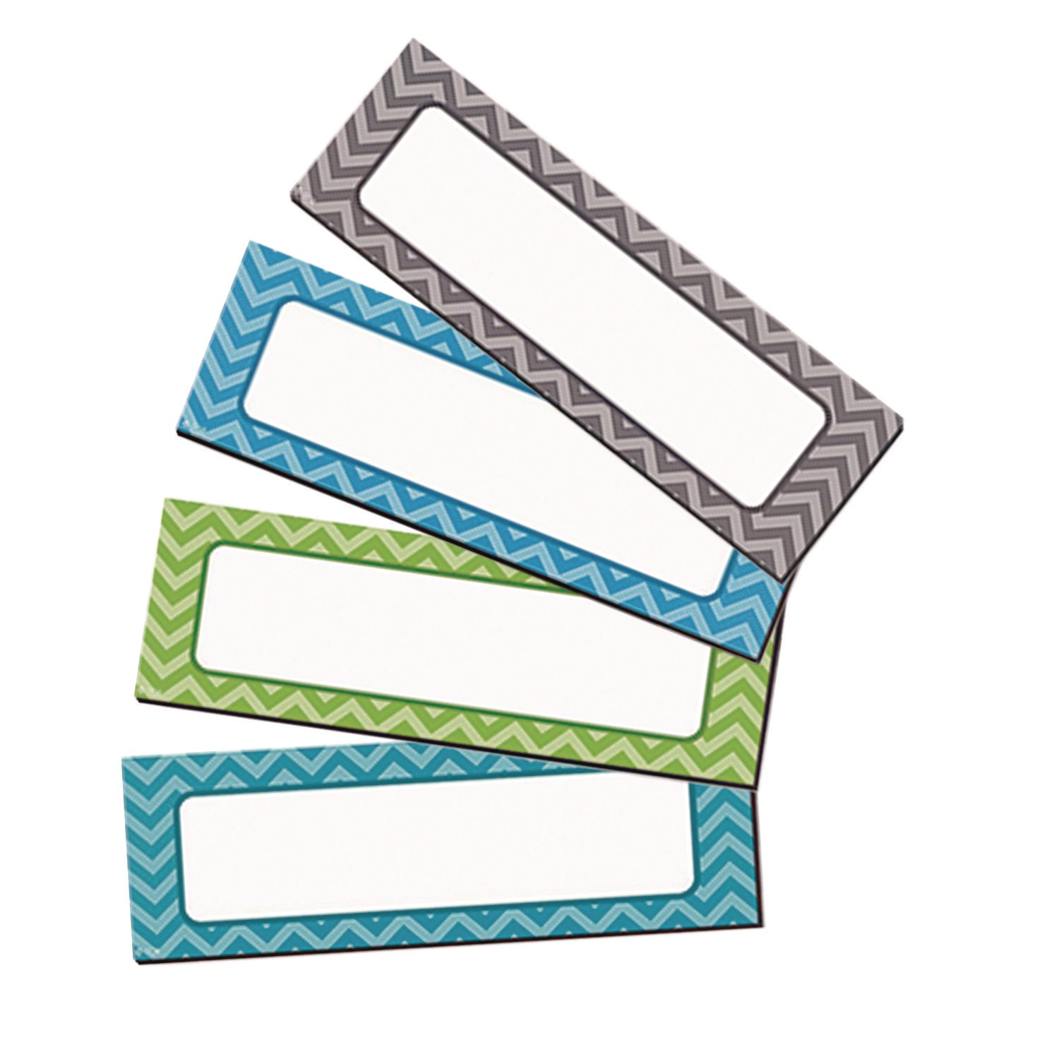 Teacher Created Resources Chevron Labels Magnetic Accents, Chevron Labels, 1.5" x  4.75", Assorted Colors, 20/Pack (77204)