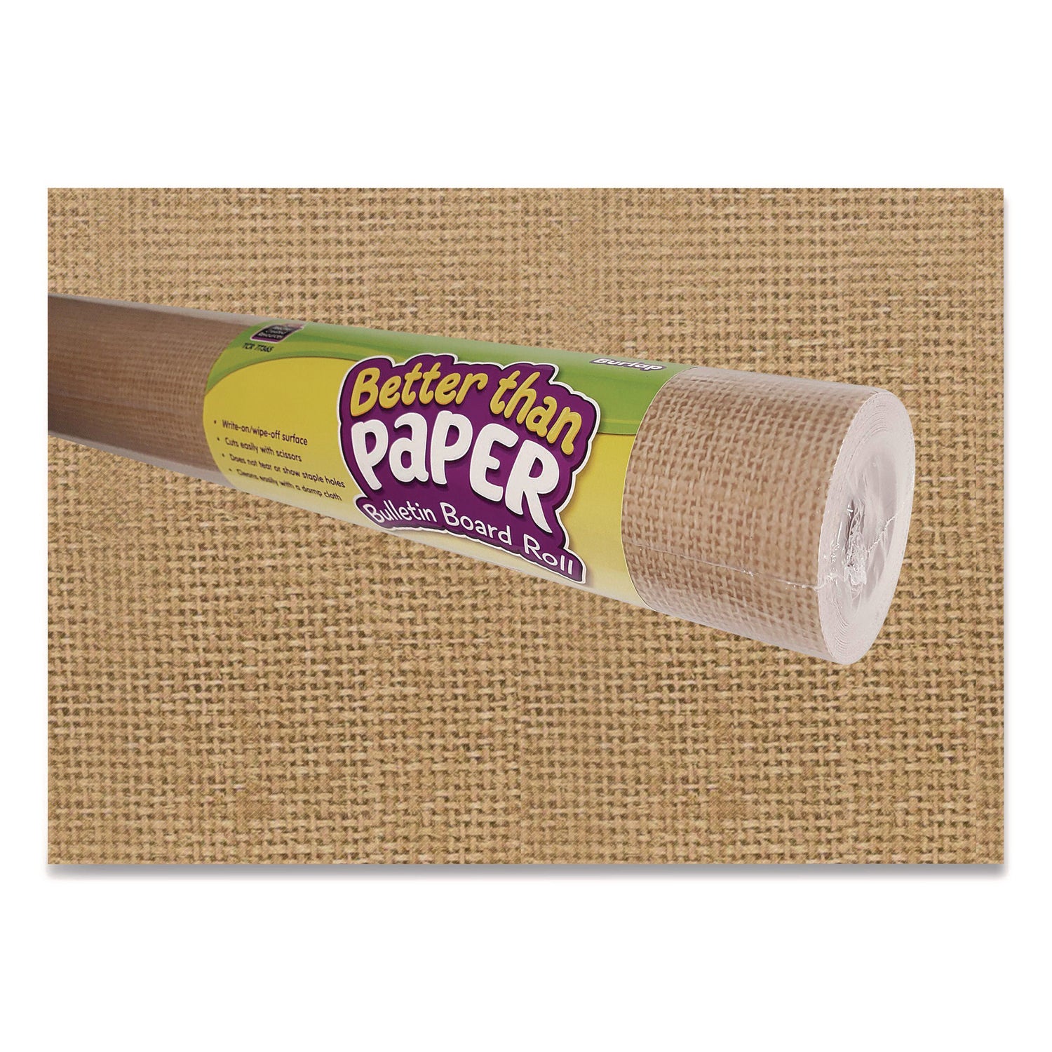 Teacher Created Resources Better Than Paper Bulletin Board Roll, 4 ft x 12 ft, Burlap (77365)