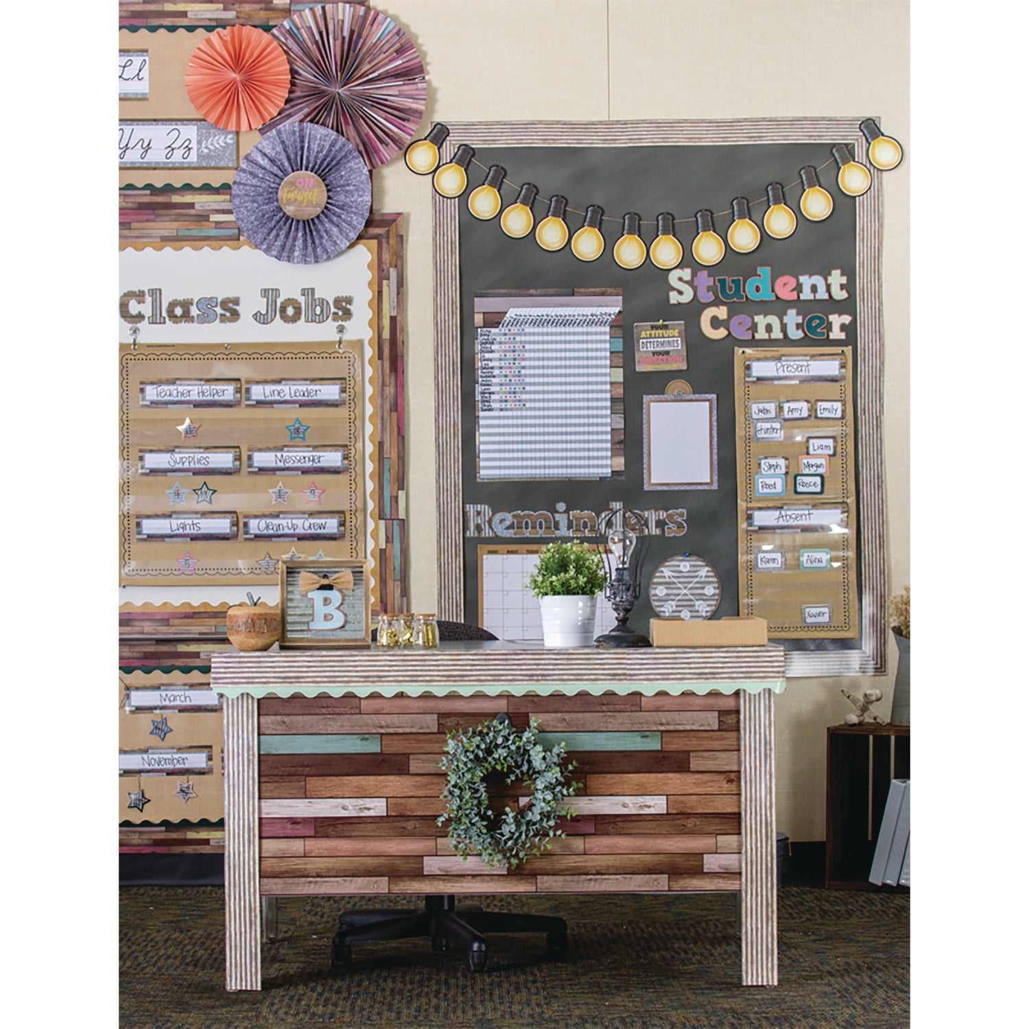 Teacher Created Resources Better Than Paper Bulletin Board Roll, 4 ft x 12 ft, Reclaimed Wood (77399)