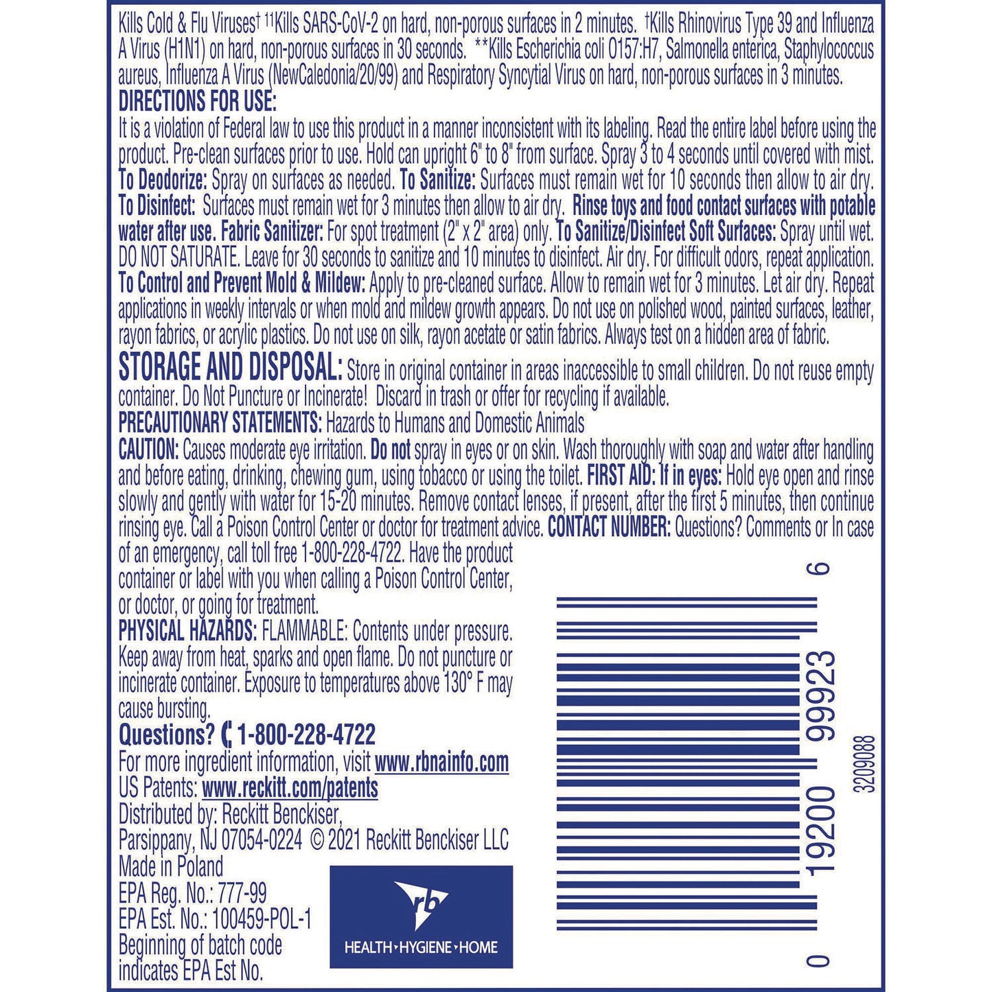 LYSOL Disinfectant Spray To Go, Crisp Linen Scent, 1.5 oz Aerosol Spray, 12/Carton (99923CT)