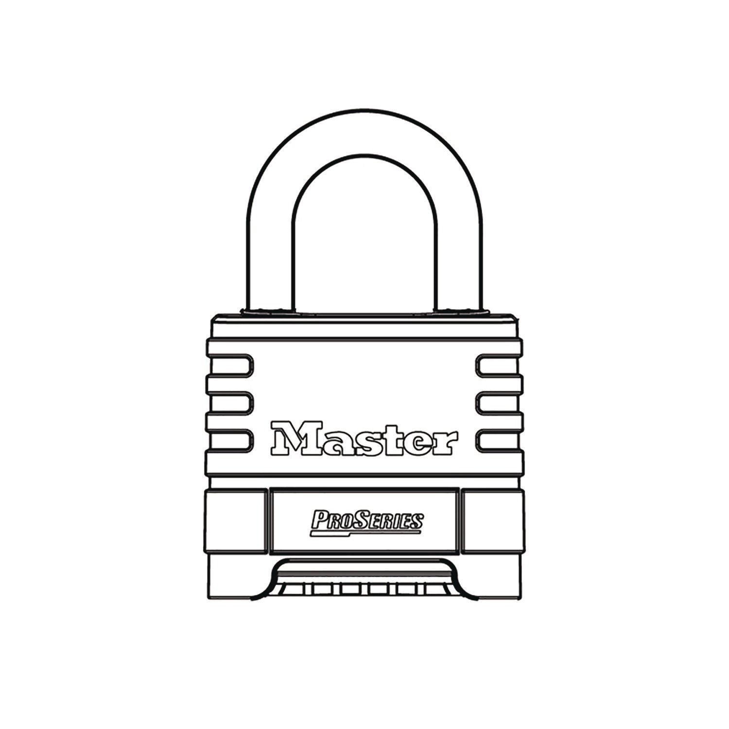 Master Lock ProSeries Stainless Steel Easy-to-Set Combination Lock, Stainless Steel, 2.18" Wide (1174D)