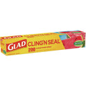 Glad Cling'N Seal Plastic Food Wrap, 200 Square Foot Roll, Clear, 12 Rolls/Carton (00020CT)