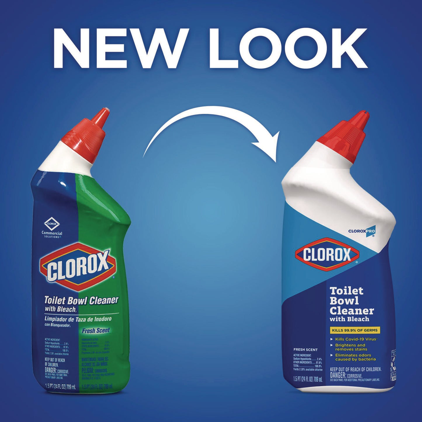 Clorox Toilet Bowl Cleaner with Bleach, Fresh Scent, 24 oz Bottle (00031EA)