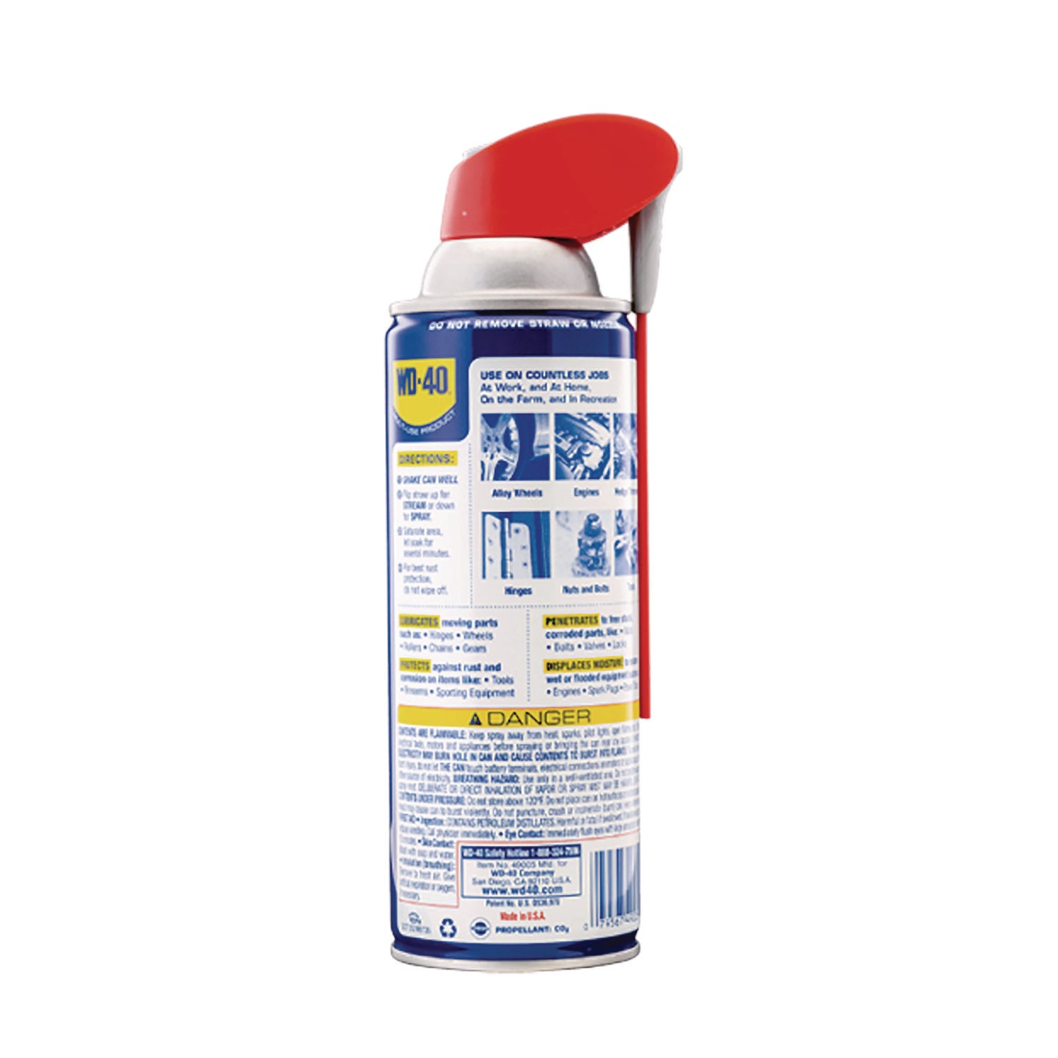 WD-40 Smart Straw Spray Lubricant, 11 oz Aerosol Can, 12/Carton (490040)