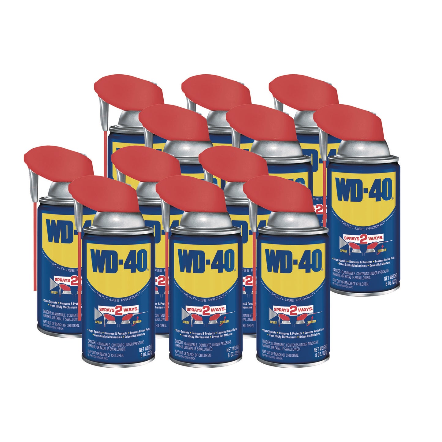 WD-40 Smart Straw Spray Lubricant, 8 oz Aerosol Can, 12/Carton (490026)